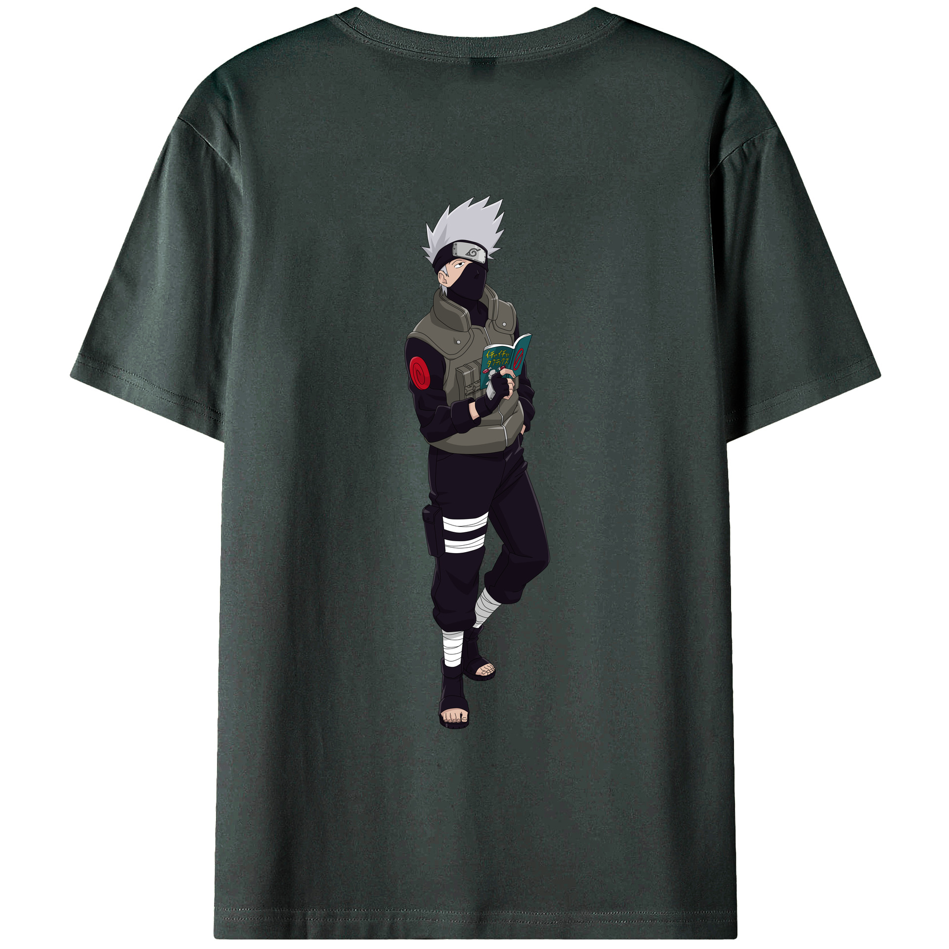 （画像用） NARUTO -ナルト- はたけ カカシ Hatake Kakashi 綿100％ メンズ半袖Tシャツ（バックプリント） 通気性